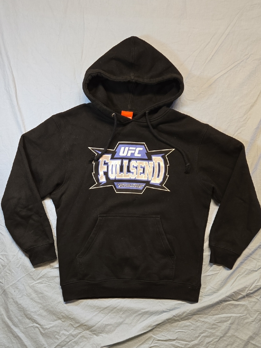 UFC Fullsend Black Reflective Spellout Logo Graphic Pullover Hoodie Sweater